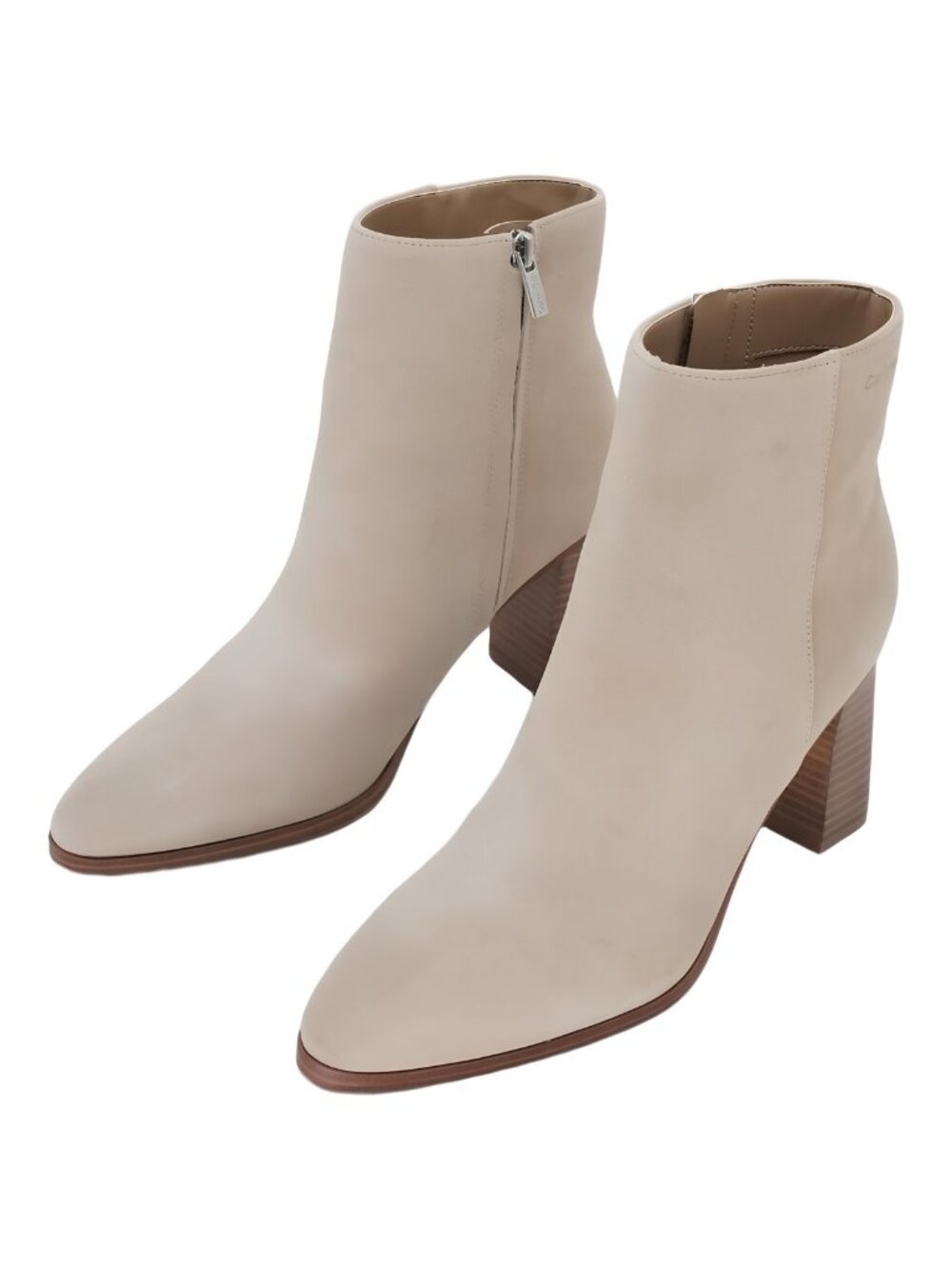 Calvin Klein Women's Dezzi 3 Inch Block Heeled Bootie Light Natural Tan Size 8M - Picture 2 of 6